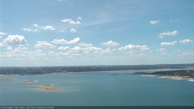 Lake Travis webcam, August 29, 2018 1:40 PM CT
