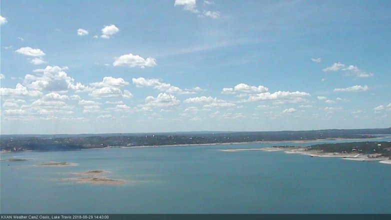 Lake Travis webcam, August 29, 2018 1:45 PM CT
