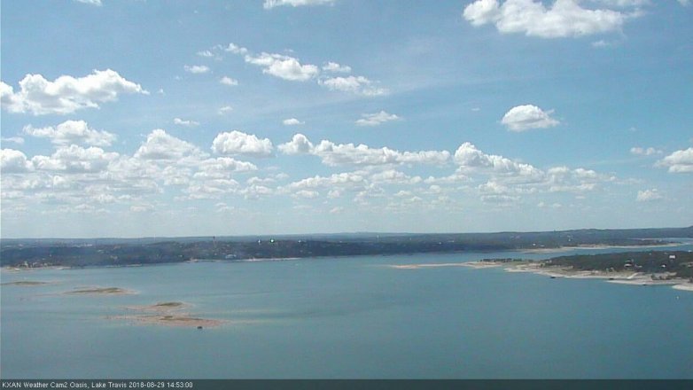 Lake Travis webcam, August 29, 2018 1:55 PM CT