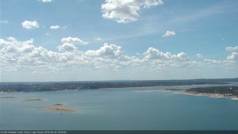 Lake Travis webcam, August 29, 2018 2:10 PM CT