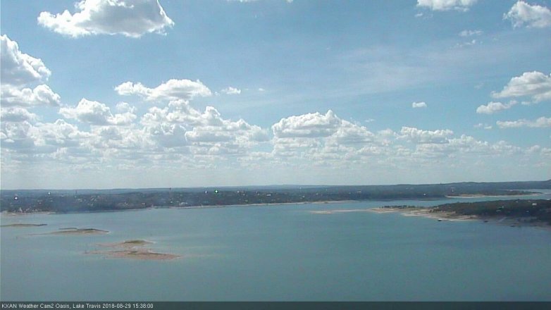 Lake Travis webcam, August 29, 2018 2:40 PM CT