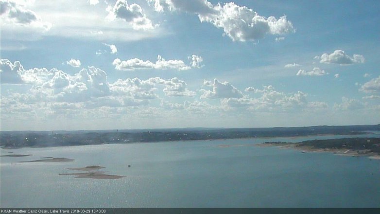 Lake Travis webcam, August 29, 2018 3:45 PM CT