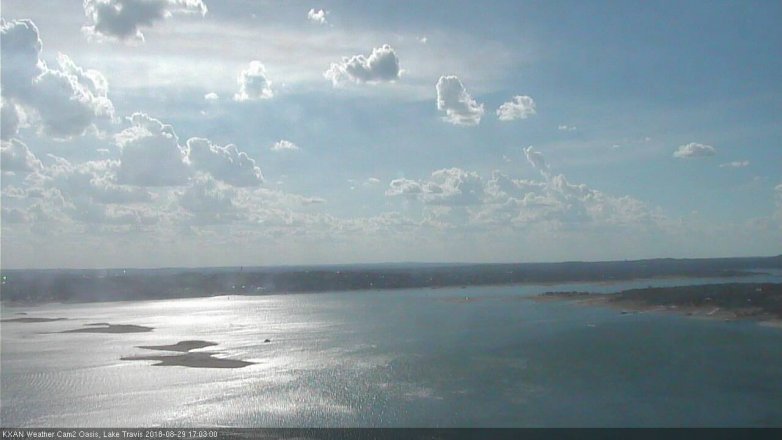 Lake Travis webcam, August 29, 2018 4:05 PM CT