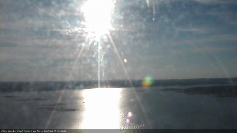 Lake Travis webcam, August 29, 2018 5:40 PM CT