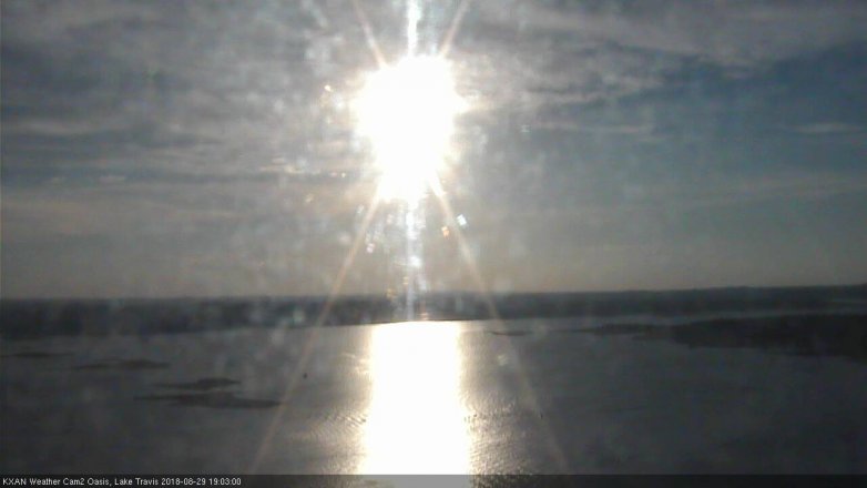 Lake Travis webcam, August 29, 2018 6:05 PM CT