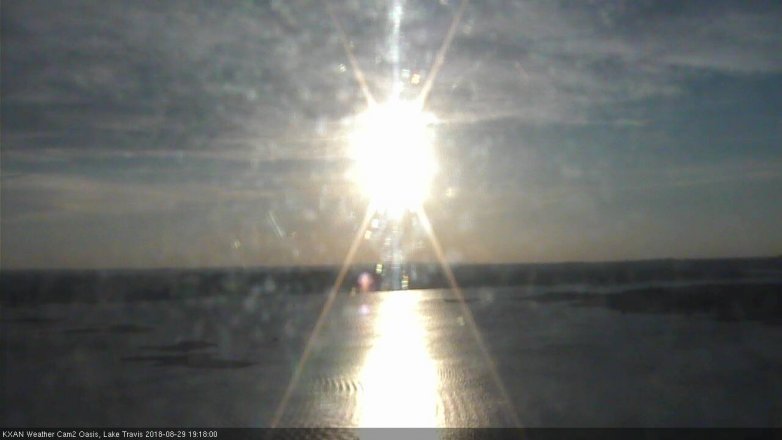 Lake Travis webcam, August 29, 2018 6:20 PM CT