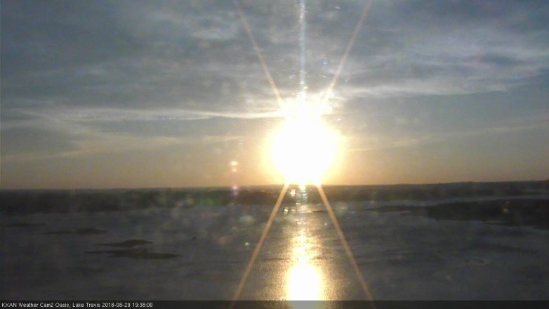 Lake Travis webcam, August 29, 2018 6:40 PM CT