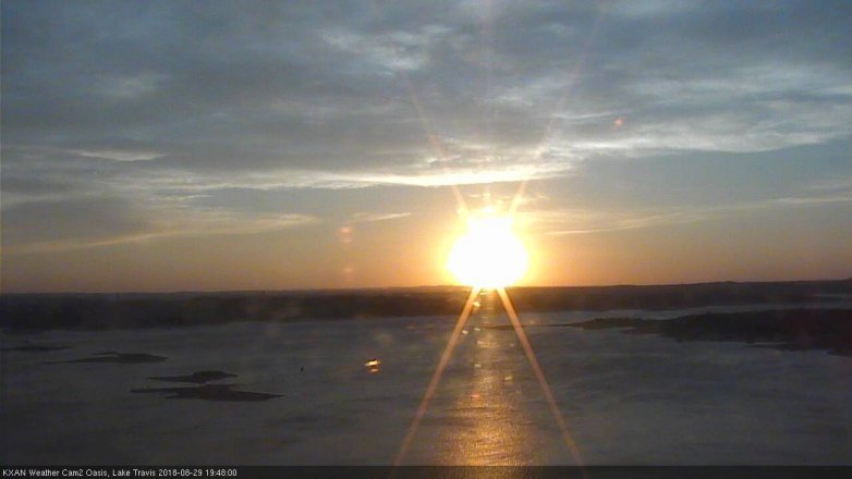 Lake Travis webcam, August 29, 2018 6:50 PM CT