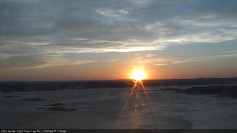 Lake Travis webcam, August 29, 2018 6:55 PM CT