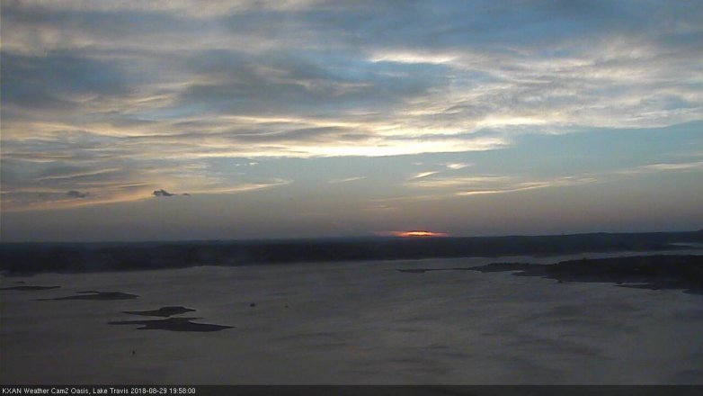 Lake Travis webcam, August 29, 2018 7:00 PM CT