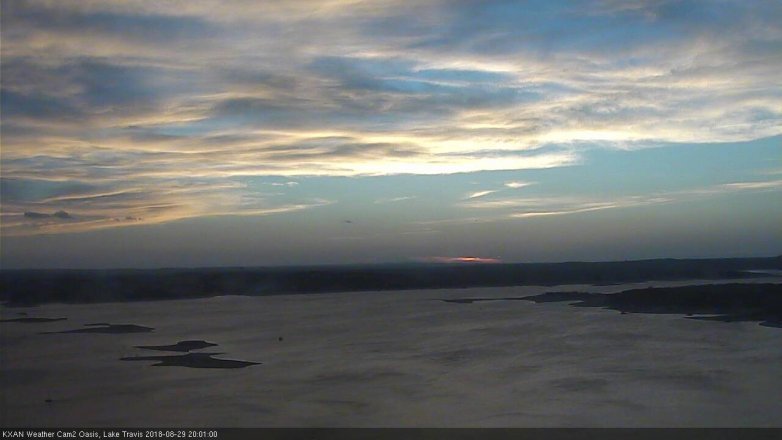 Lake Travis webcam, August 29, 2018 7:05 PM CT