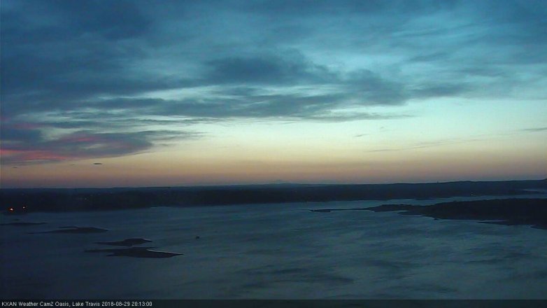 Lake Travis webcam, August 29, 2018 7:15 PM CT