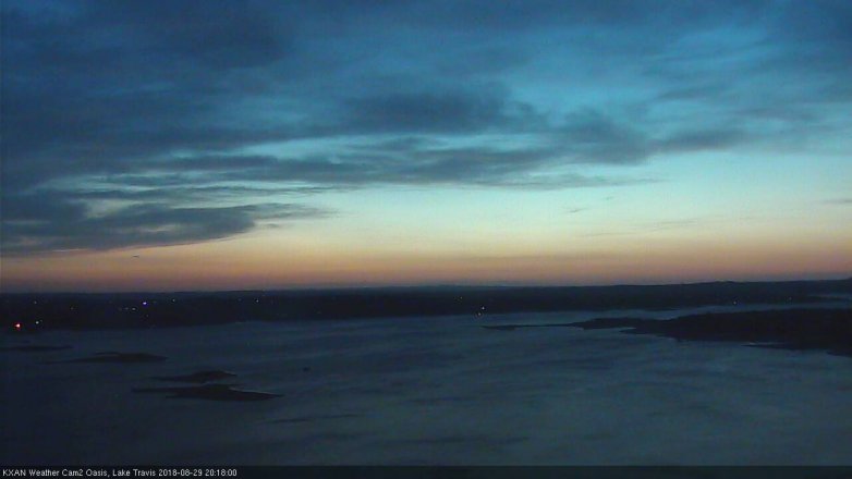 Lake Travis webcam, August 29, 2018 7:20 PM CT