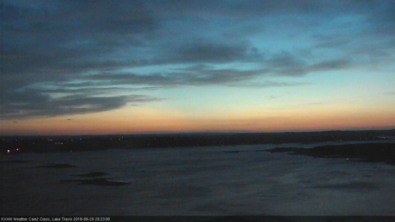 Lake Travis webcam, August 29, 2018 7:25 PM CT