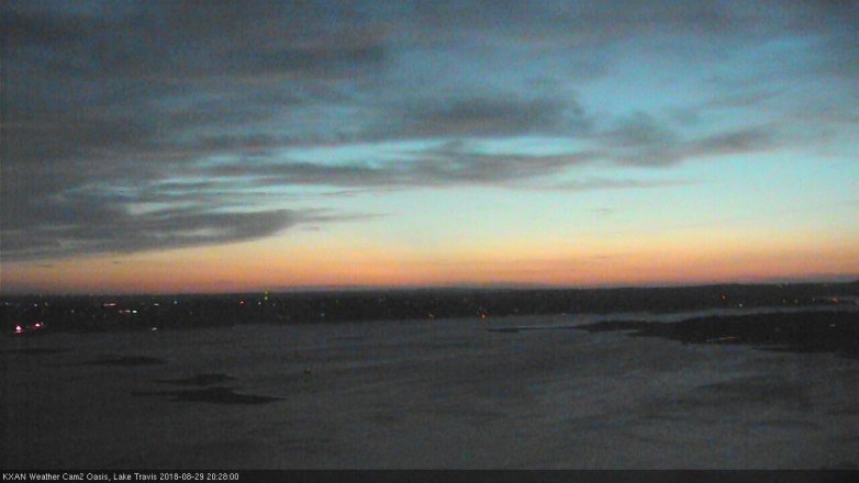 Lake Travis webcam, August 29, 2018 7:30 PM CT