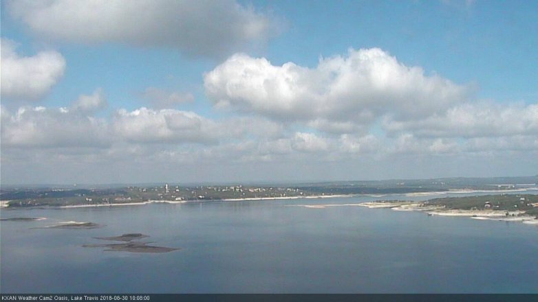 Lake Travis webcam, August 30, 2018 9:10 AM CT