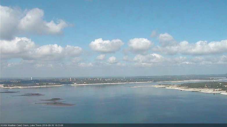 Lake Travis webcam, August 30, 2018 9:25 AM CT