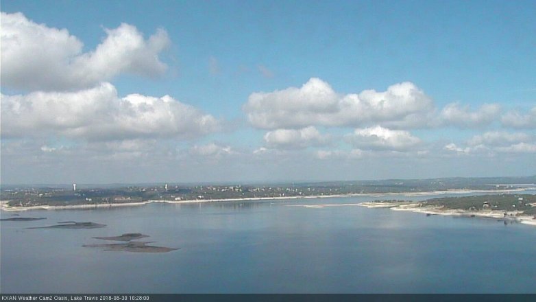 Lake Travis webcam, August 30, 2018 9:30 AM CT