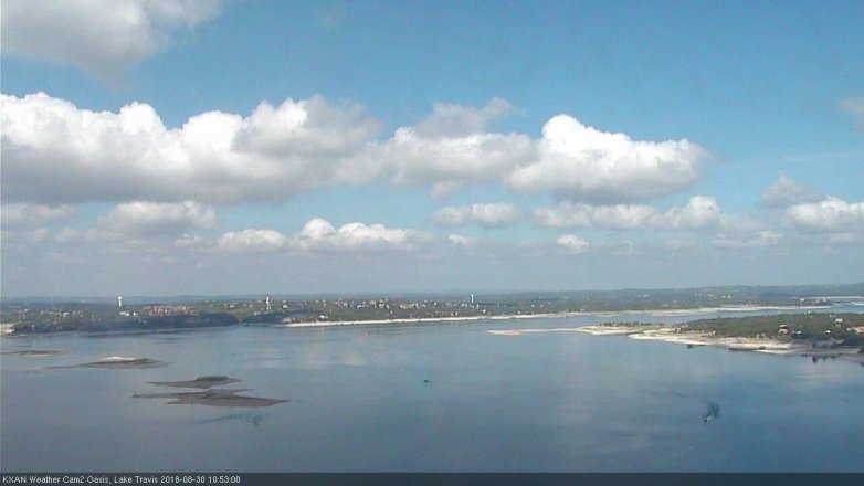 Lake Travis webcam, August 30, 2018 9:55 AM CT