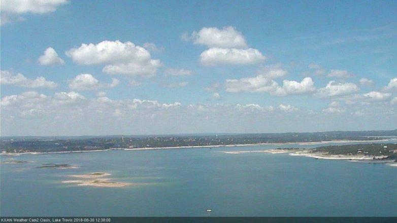 Lake Travis webcam, August 30, 2018 11:40 AM CT