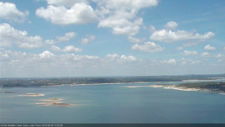 Lake Travis webcam, August 30, 2018 11:55 AM CT