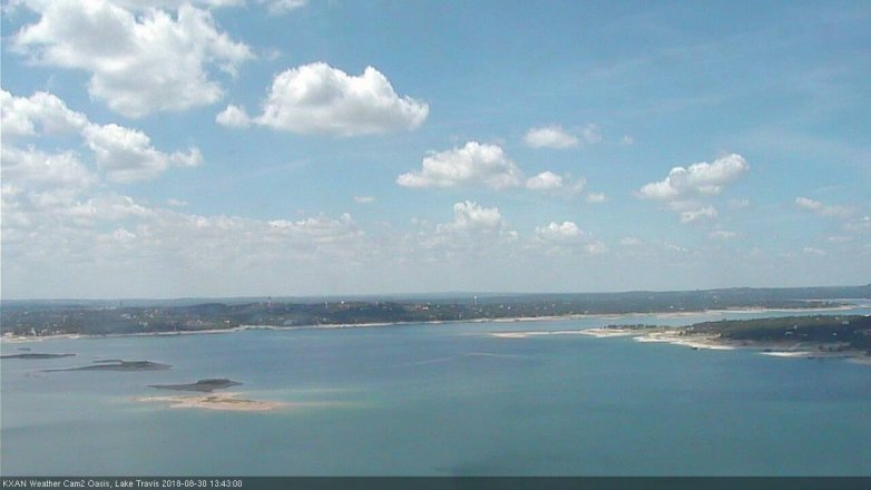 Lake Travis webcam, August 30, 2018 12:45 PM CT