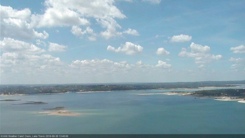 Lake Travis webcam, August 30, 2018 12:50 PM CT