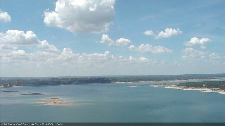 Lake Travis webcam, August 30, 2018 1:00 PM CT