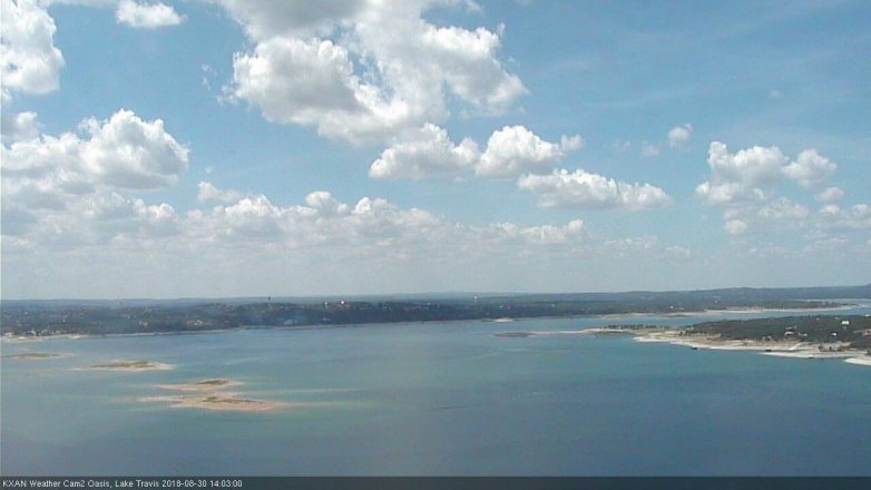 Lake Travis webcam, August 30, 2018 1:05 PM CT