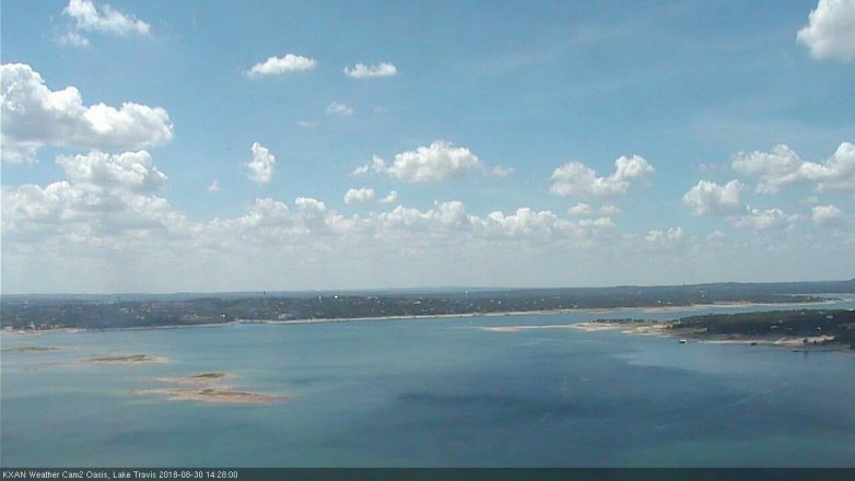 Lake Travis webcam, August 30, 2018 1:30 PM CT