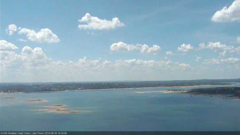 Lake Travis webcam, August 30, 2018 1:35 PM CT