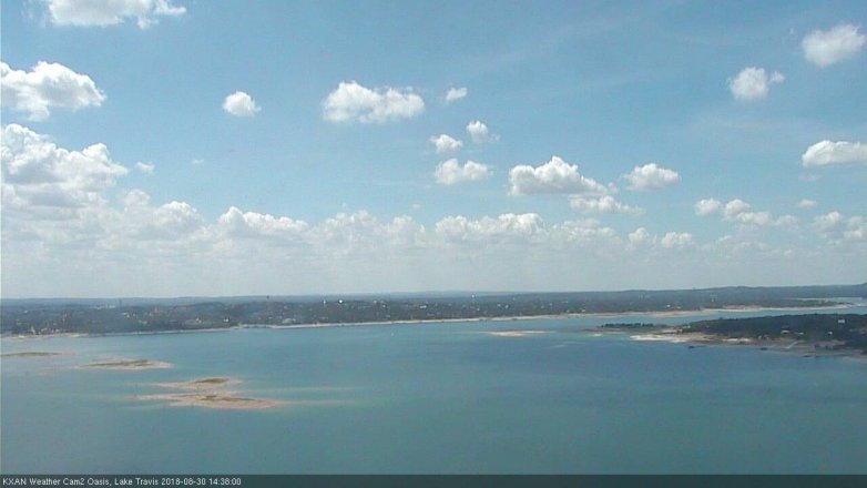 Lake Travis webcam, August 30, 2018 1:40 PM CT