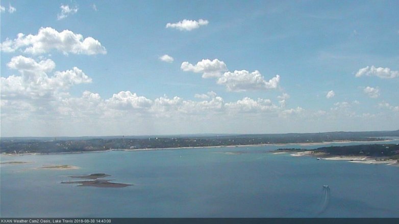 Lake Travis webcam, August 30, 2018 1:45 PM CT
