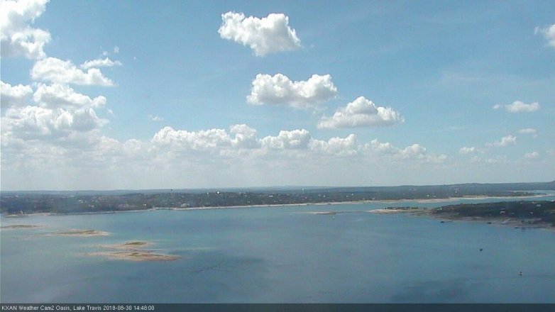 Lake Travis webcam, August 30, 2018 1:50 PM CT