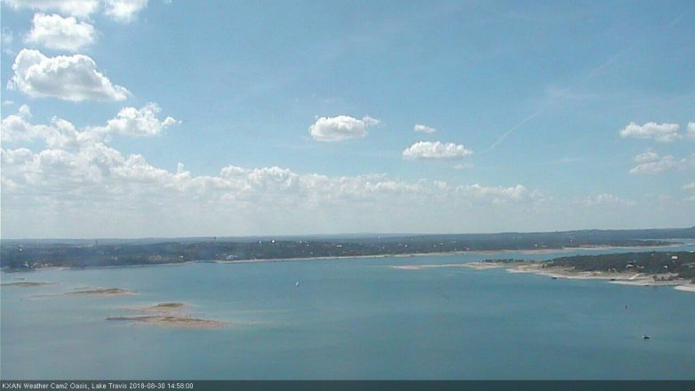 Lake Travis webcam, August 30, 2018 2:00 PM CT