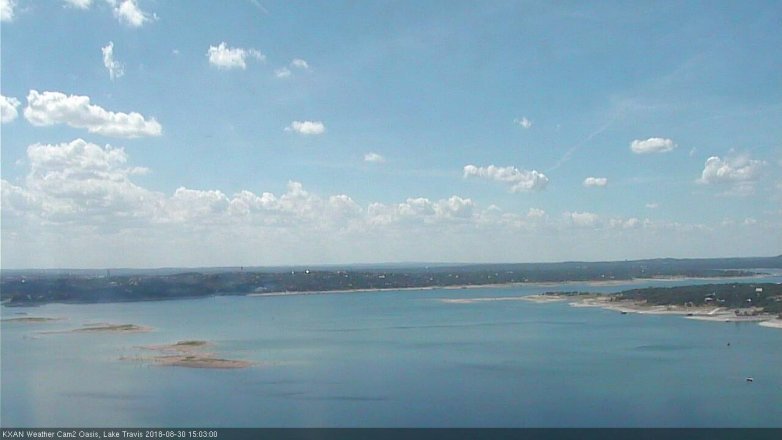 Lake Travis webcam, August 30, 2018 2:05 PM CT