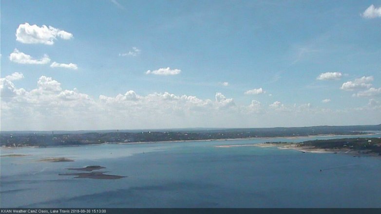 Lake Travis webcam, August 30, 2018 2:15 PM CT