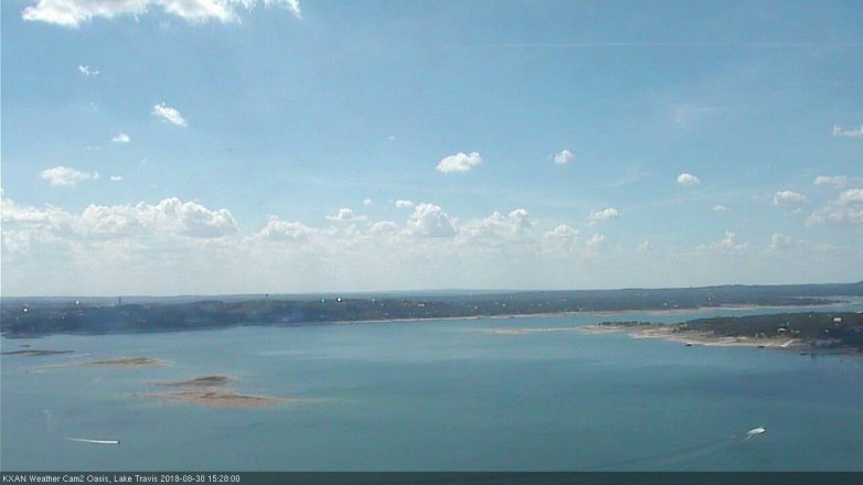 Lake Travis webcam, August 30, 2018 2:30 PM CT