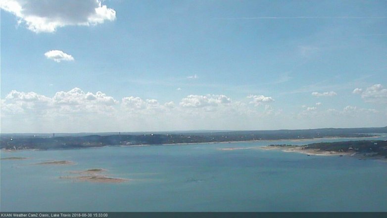 Lake Travis webcam, August 30, 2018 2:35 PM CT