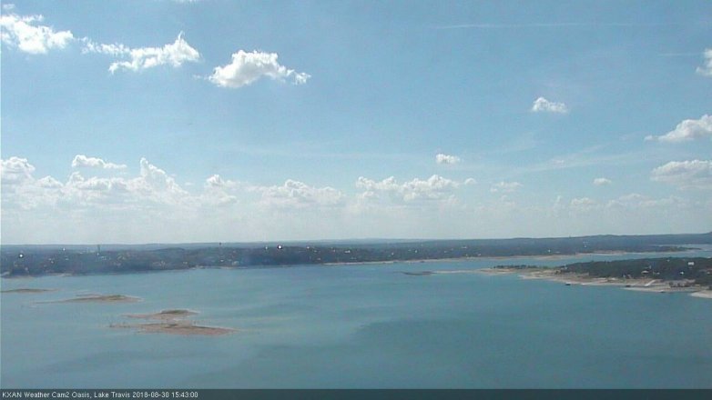 Lake Travis webcam, August 30, 2018 2:45 PM CT
