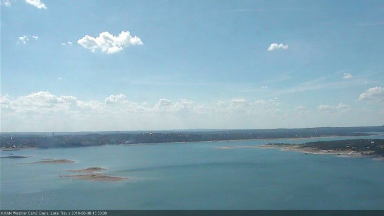 Lake Travis webcam, August 30, 2018 2:55 PM CT