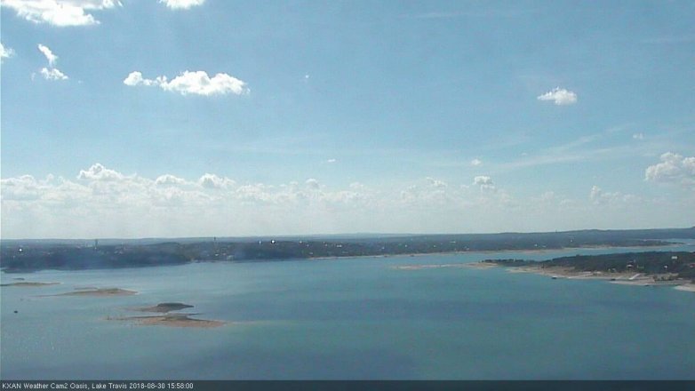 Lake Travis webcam, August 30, 2018 3:00 PM CT