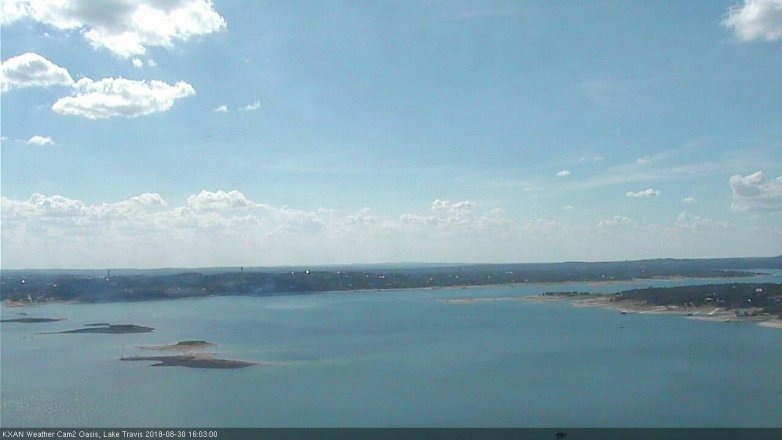 Lake Travis webcam, August 30, 2018 3:05 PM CT