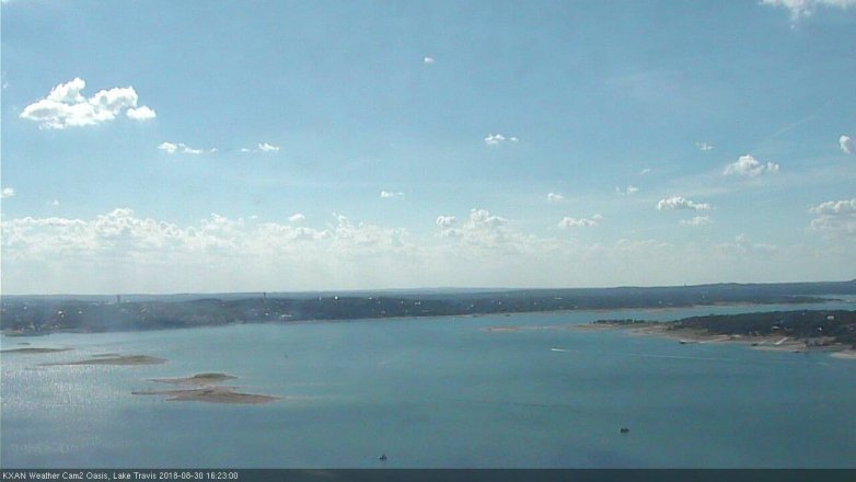 Lake Travis webcam, August 30, 2018 3:25 PM CT