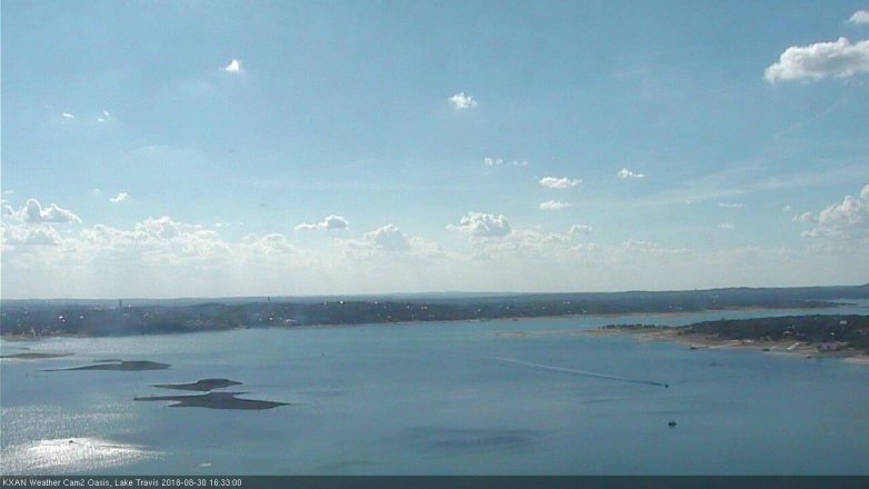 Lake Travis webcam, August 30, 2018 3:35 PM CT