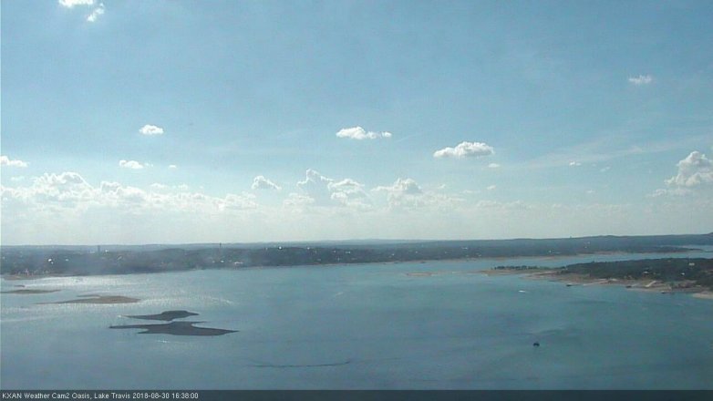 Lake Travis webcam, August 30, 2018 3:40 PM CT