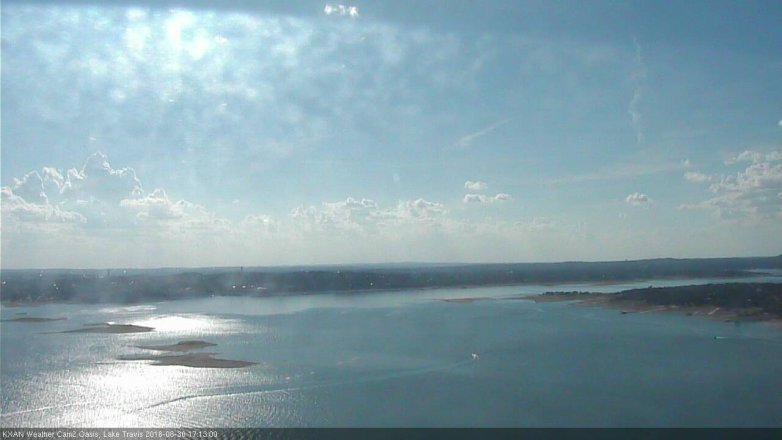 Lake Travis webcam, August 30, 2018 4:15 PM CT