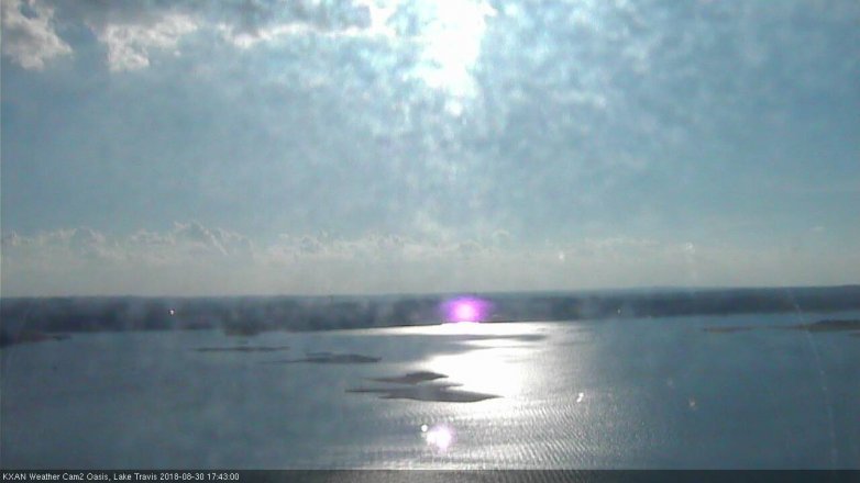 Lake Travis webcam, August 30, 2018 4:45 PM CT