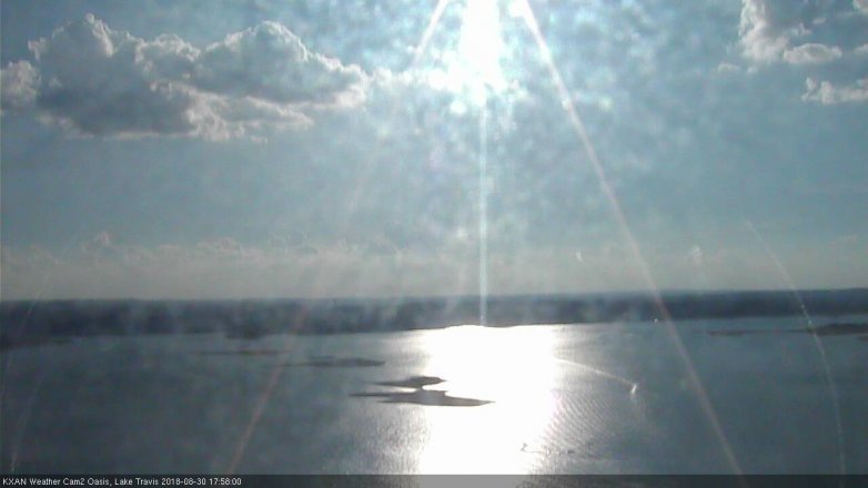 Lake Travis webcam, August 30, 2018 5:00 PM CT
