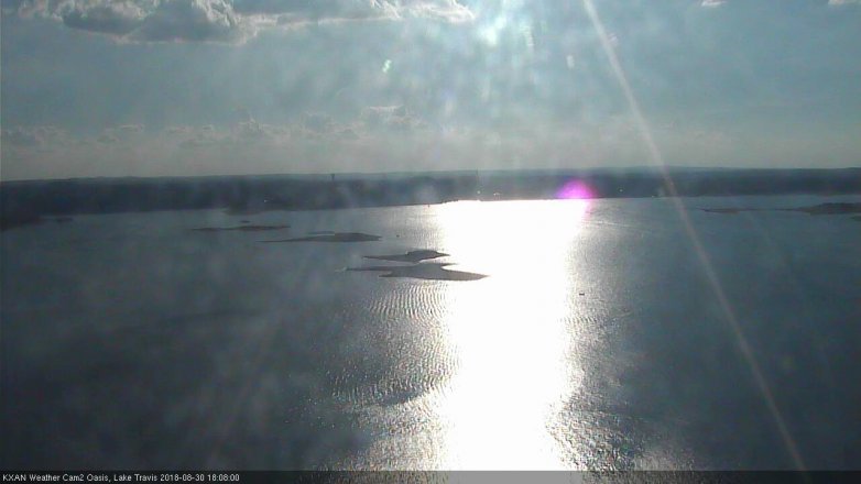 Lake Travis webcam, August 30, 2018 5:10 PM CT